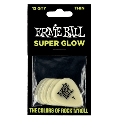 Ernie Ball - Super Glow (12-Pack) - High-Quality Polycarbonate Picks