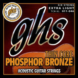 GHS - THIN CORE  Phosphor Bronze Acoustic Guitar Strings