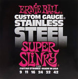 Ernie Ball Super Slinky Stainless Steel Wound Set