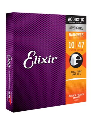 ELIXIR - NANOWEB 80/20 Bronze Acoustic Guitar Strings